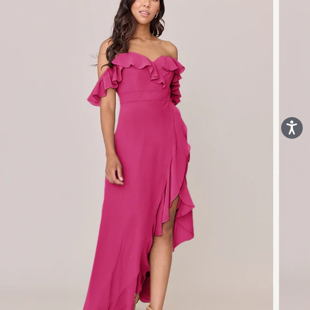 Elegant Off-Shoulder Pink Dress